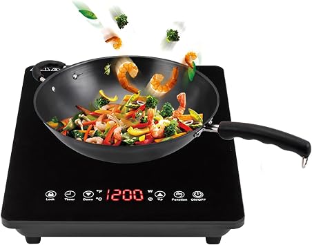 Portable Induction Cooktop with Timer 1800W, 9 Power & Temperature Levels, Child Safety Lock, Thin Design for Home, Office, RV Travel, US Plug 110-120V