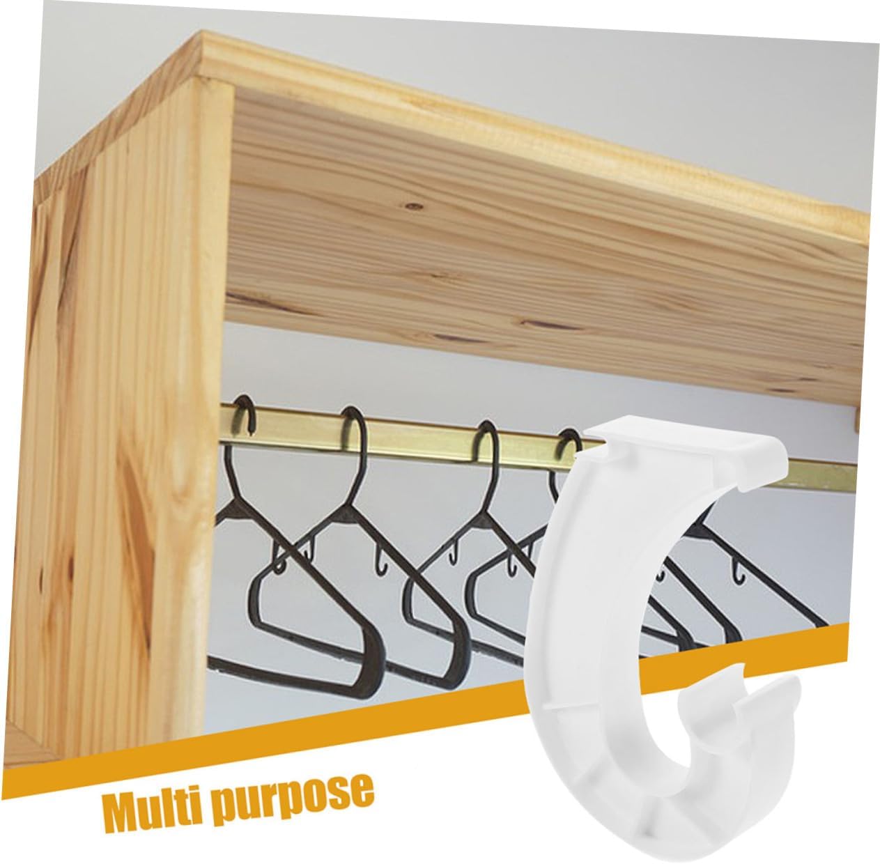 4pcs Storage Space j Shaped Closet Rod Brackets No Drill Required for Hanging Racks Rod Connectors