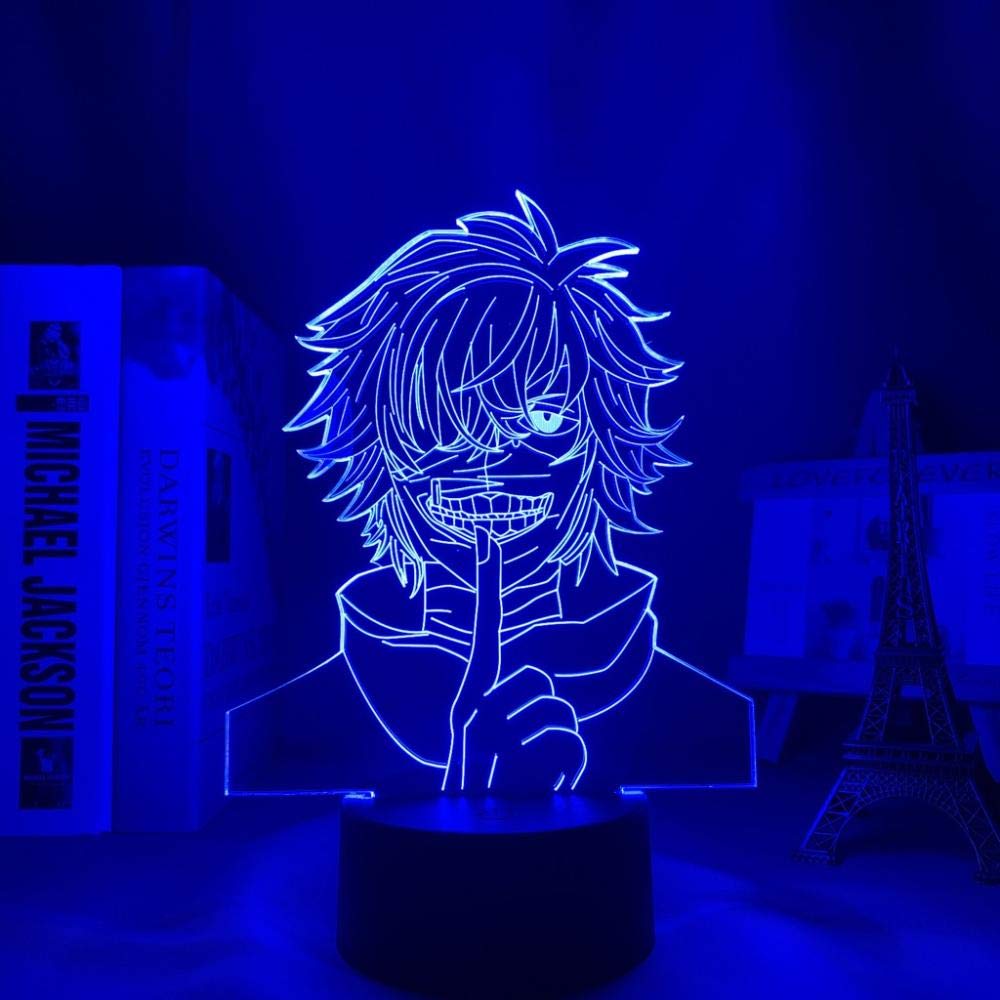 Veilleuse LED 3D Avec Télécommande Pour Bureau, Thème Manga Tokyo Ghoul, Kaneki Ken, Cadeau De Noel,lampe De Bureau Idéale Pour Décoration