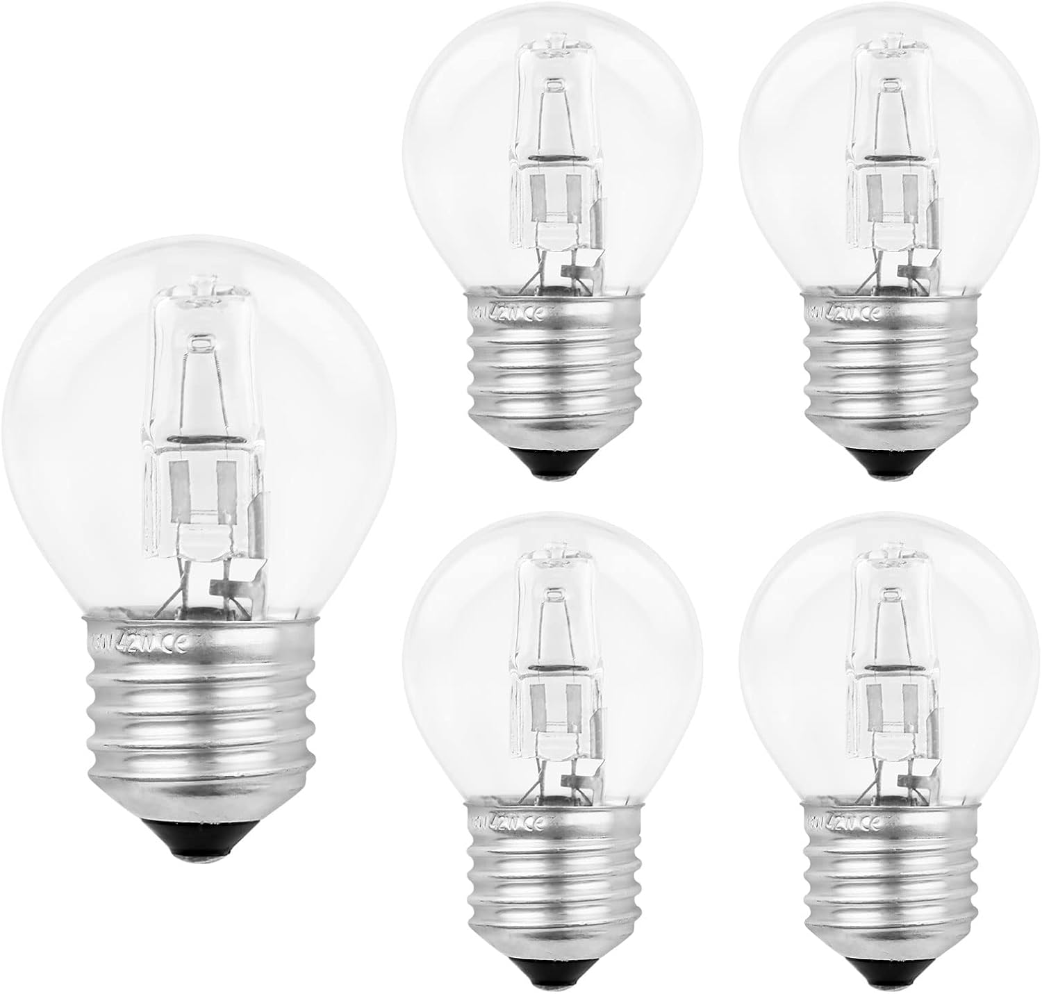 SCNNC Ampoule Halogène E27 G45 42W Dimmable, AC 230V, 613LM Blanc Chaud