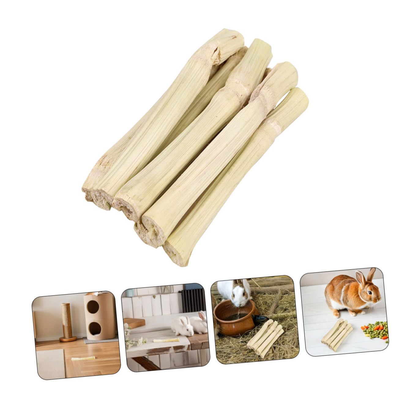 Varillas de Bambú para Roedores Juguetes para Conejos Chinchillas Hámsters y Cobayas Diseño Fácil de Agarre para Dental y Entretenimiento