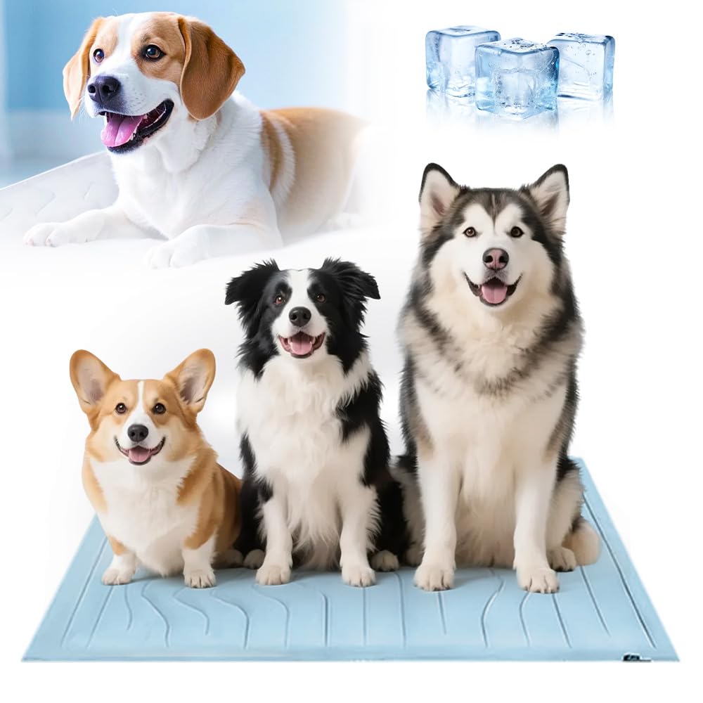 Cooling Mat for Dogs, 2026 New Cool Mat for Dogs, Portable Dog Cool Bed for Summer, Non-Slip Washable, Ideal for Indoor Outdoor Use (Blue, XL)