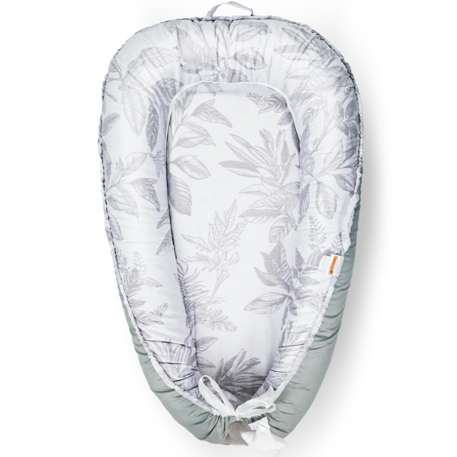 Wdmiya Baby Nest Pod for Newborn Baby Lounger for 0-12 Months Boys Girls, 100% Cotton Baby Nest, Baby Essentials for Newborn (Grey)