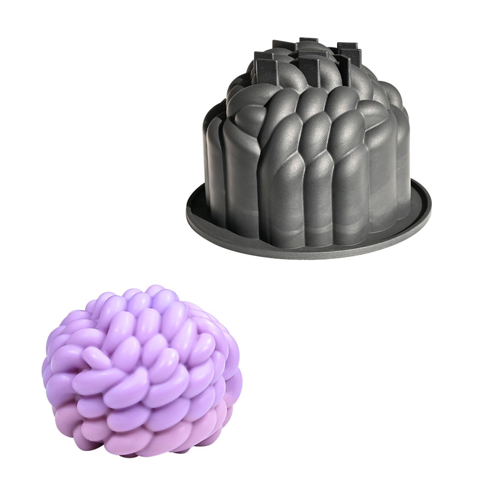 hogtnd Non-stick Mousse Cake Mould, Yarn Ball Shaped Silicone Moulds, Ideal for Creative Desserts and Handmade Gifts Silicone Yarn Ball Baking Tool