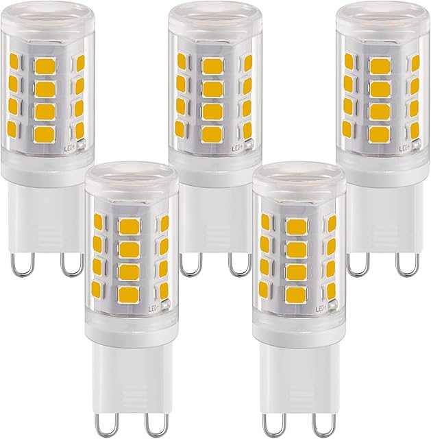 G9 3W LED Light Bulbs Warm White 2700K, LED G9 Bulbs Not Dimmable, Equivalent to 33W Halogen Bulb, G9 LED Corn Light Bulbs for Home Lighting, Non- Flicker, AC 220-240V,360° Beam Angle, 5 Pack