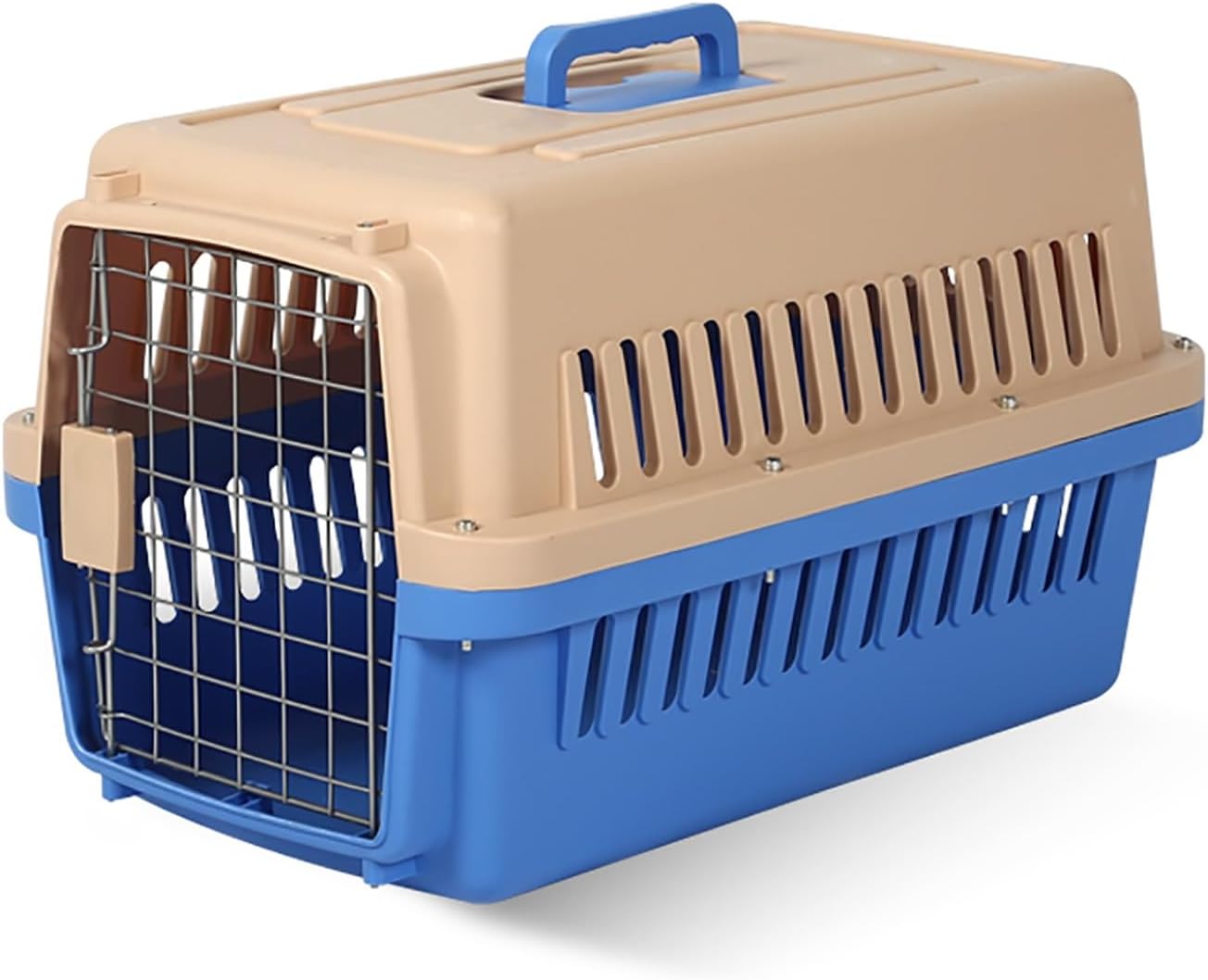 Portable Dog Crate, Indoor/Outdoor Dog Kennel with Ventilation Holes, Adjustable Dividers, Pet Cage for Travel & Home Use (Blue, 32" x 30" x 48")