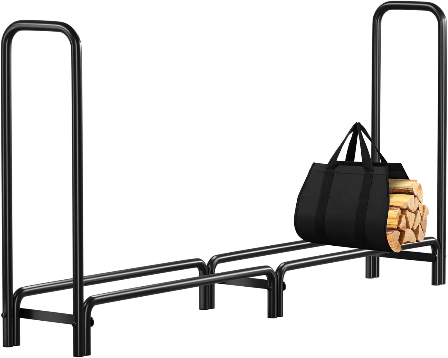 DOEWORKS Firewood Rack 8 FT 1/2 Cord Firewood Storage Rack Heavy Duty Steel Outdoor Log Rack