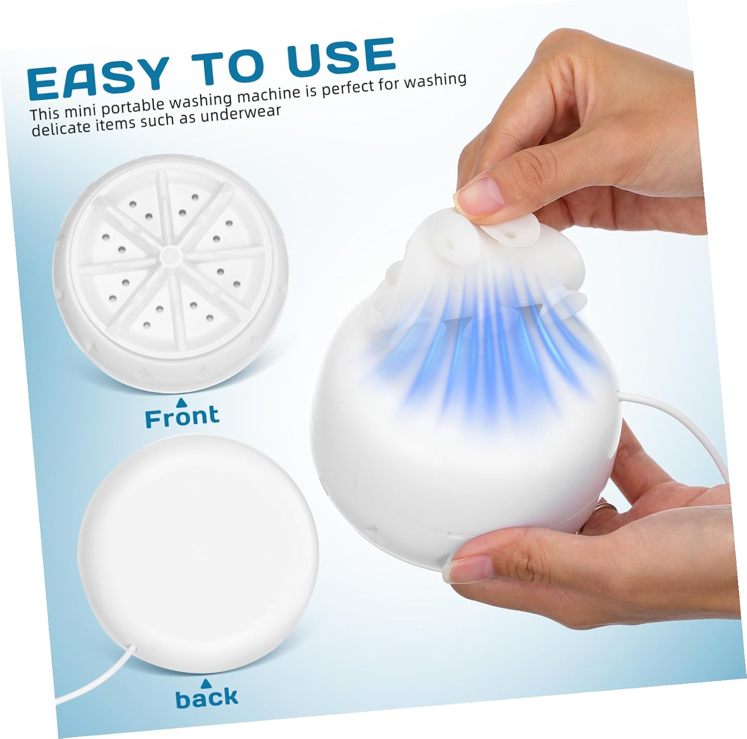 Portable Turbine Washing Machine for Clothes and Delicate Lingerie, White