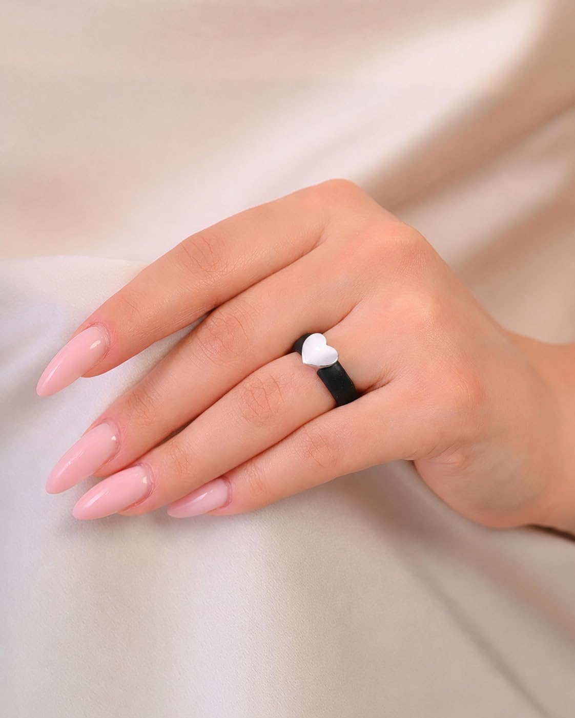 Rinfit Womens Silicone Wedding Ring with Stainless Steel Heart - Rubber Bands - Patented Design