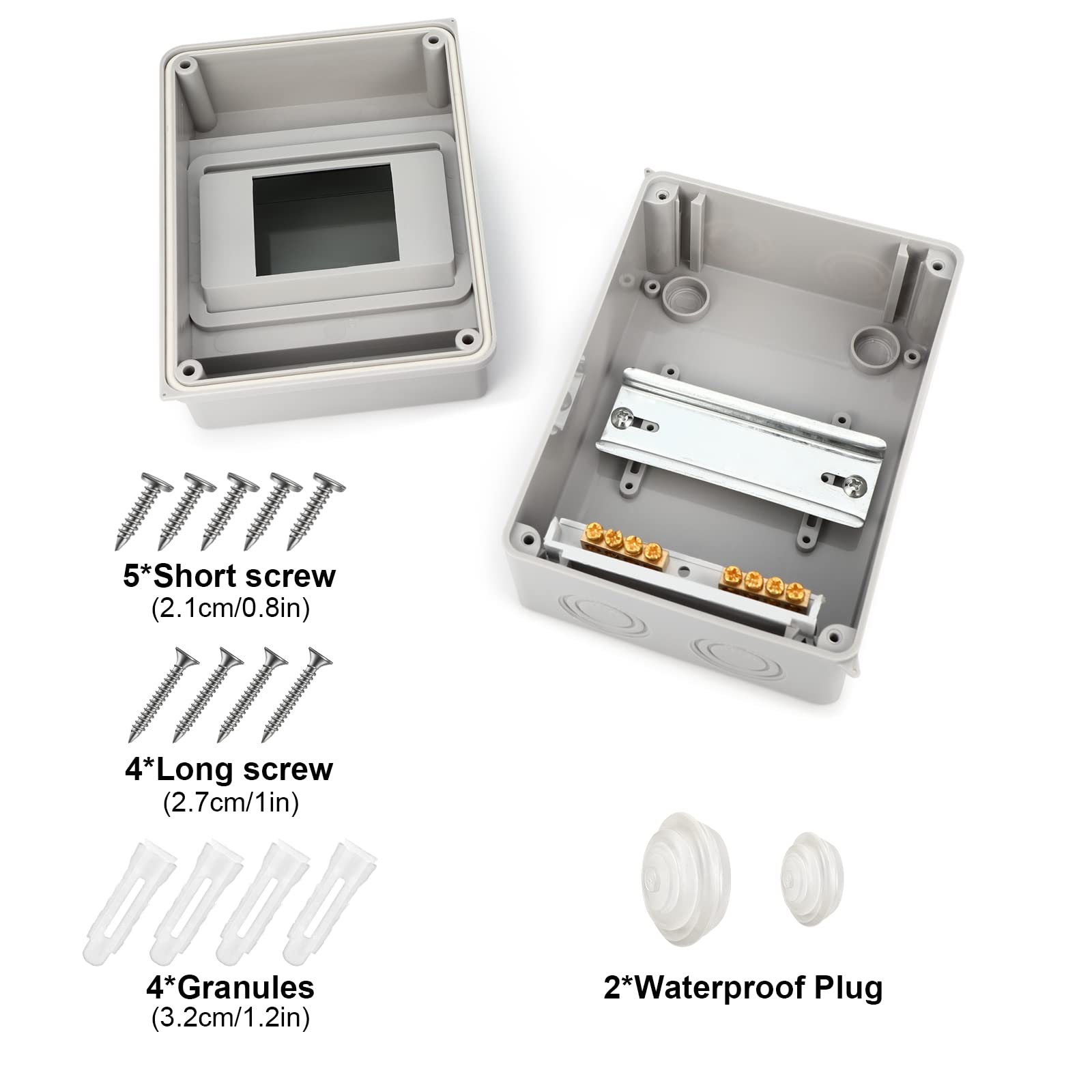Royouzi Quadro Elettrico Esterno, 5 Moduli Scatola di Derivazione Elettrica da Esterno Stagna, IP65 Centralino da Parete, Scatola Derivazione Esterna per Casa, Officina, Hotel, Parcheggio