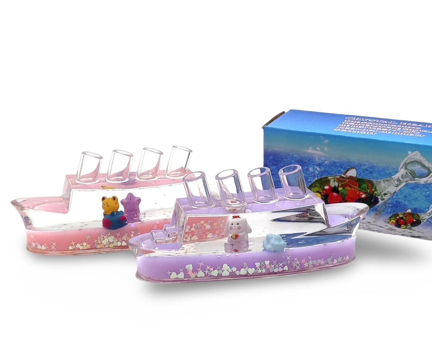 Shiv Shakti Enterprises Liquid Wave Cruise Ship Decoration with Pen Stand, Titanic Cruise Ship, Dashboard Decorative Showpiece, Paperweight