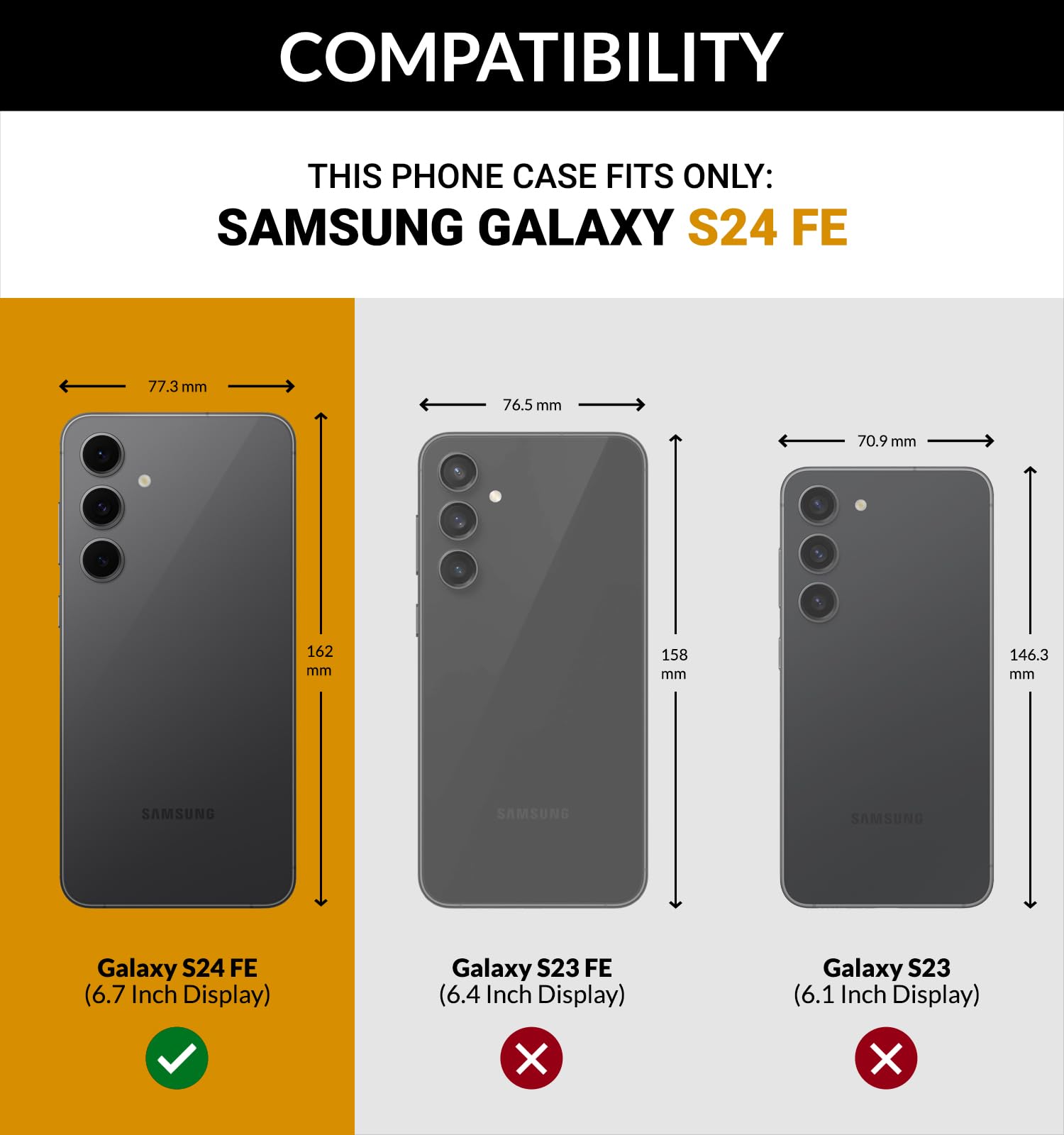 SURAZO Etui na telefon komórkowy Samsung Galaxy S24 FE z prawdziwej skóry – odporne na uderzenia skórzane etui na telefon komórkowy [przegródka na karty, funkcja stojaka, brelok do kluczy] ręcznie