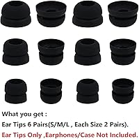 Vista 5 de JNSA Almohadillas compatibles con Beats Studio Buds, 6 pares de auriculares de silicona de doble brida para auriculares de repuesto para Beats