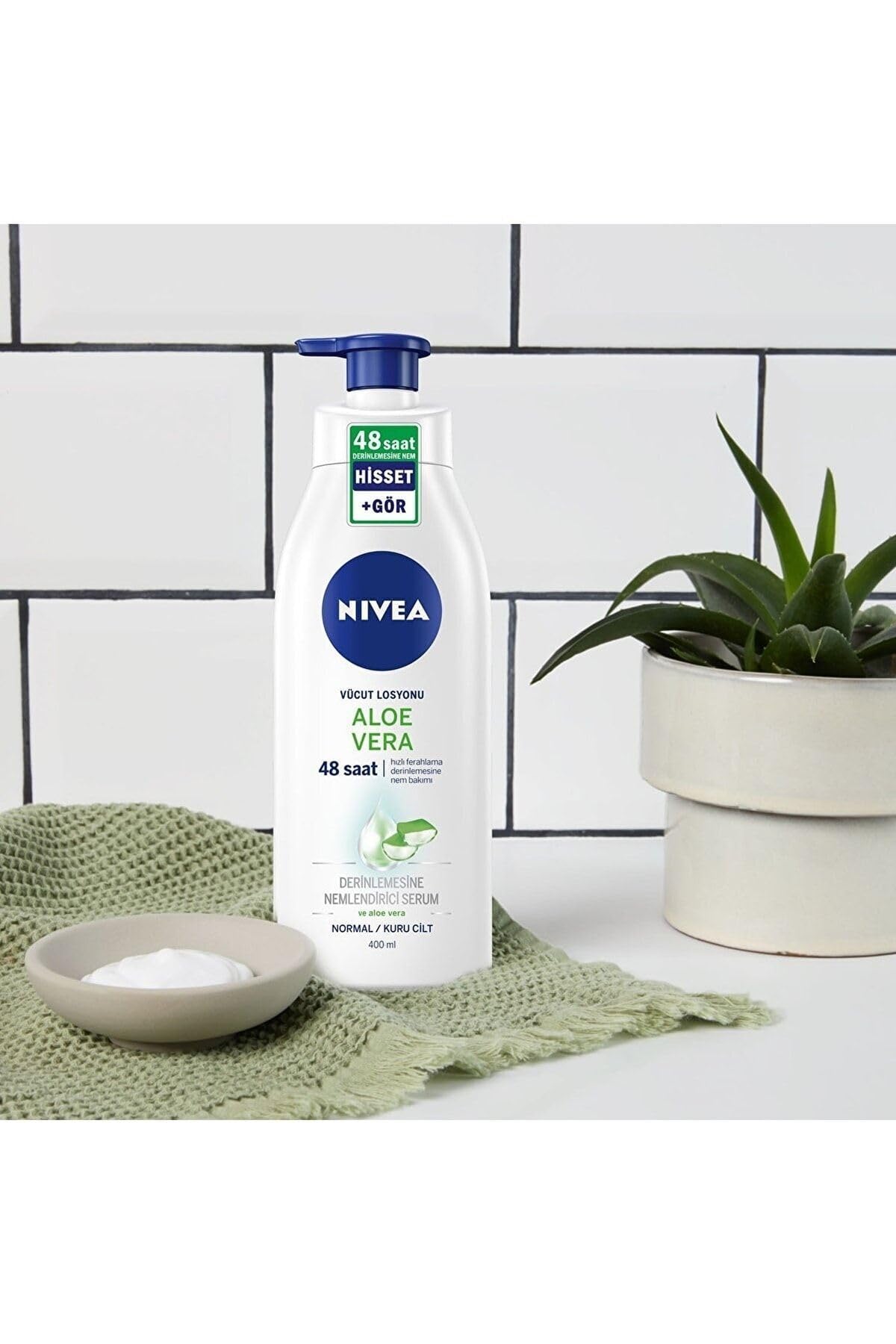 Aloe Vera Vücut Losyonu Normal Kuru Ciltler Için, Derinlemesine Nemlendirici Krem 400 Ml