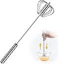 Stainless Steel Semi-Automatic Whisk, 2024 New Stainless Steel Egg Whisk Hand Push Rotary Whisk Blender, Hand Push Mixer Stirrer Tool for Cooking Kitchen Home Egg Milk (10in)
