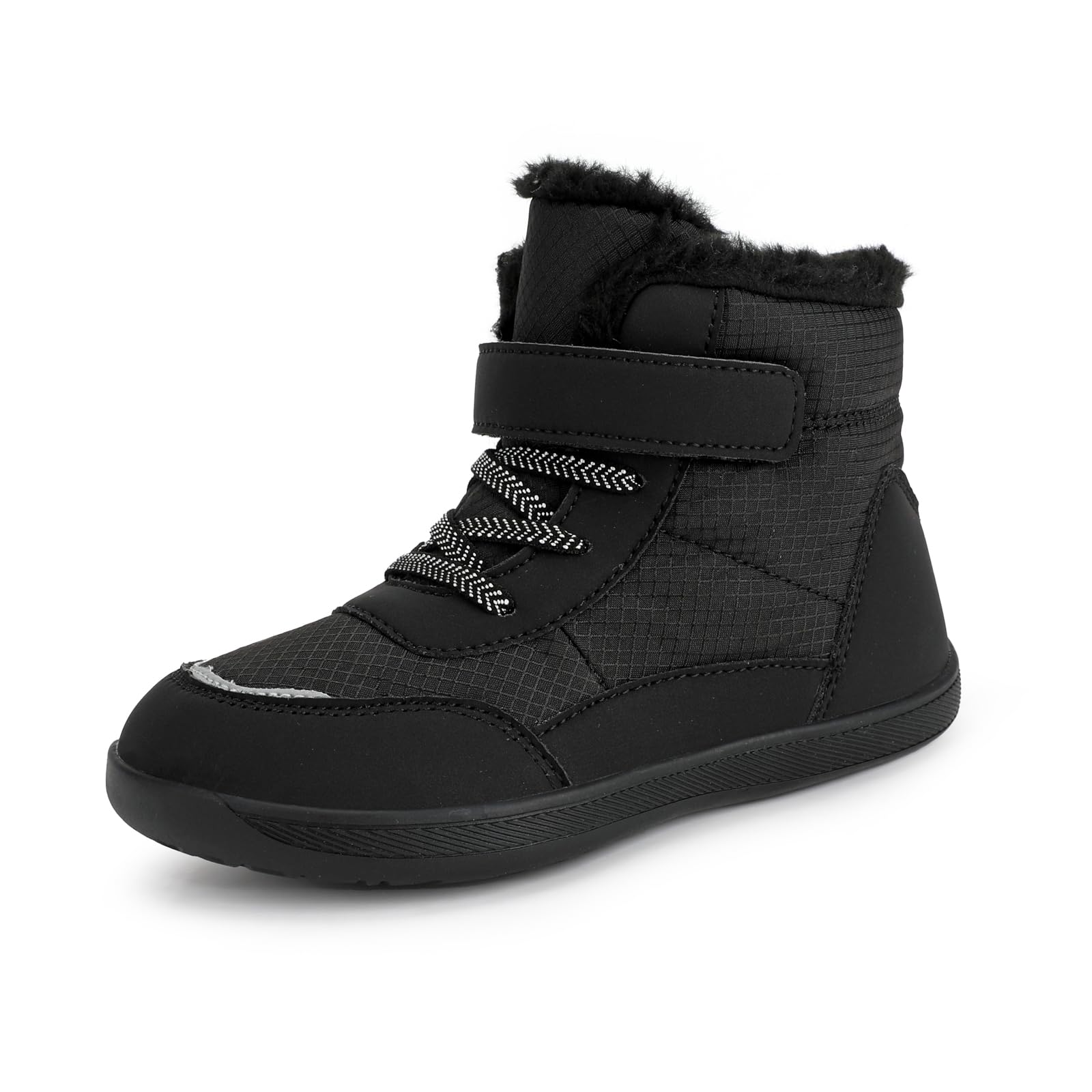 Kinder Winter Barfußschuhe Jungen Mädchen Winterschuhe Warme Gefüttert Outdoor Fitnessschuhe Trekking-Wanderschuhe Leicht rutschfest Winterstiefel, EU25-36