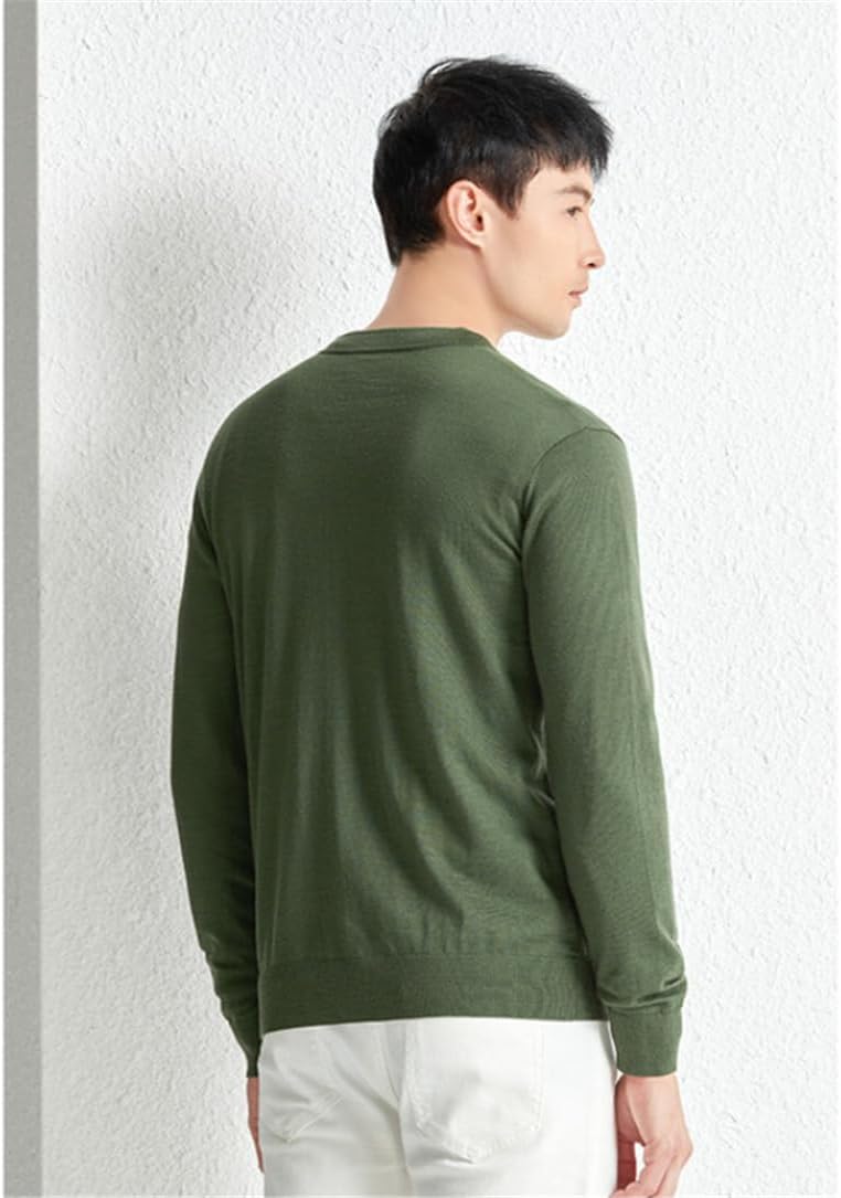 Men's Casual Long Sleeve Wool Cardigan Solid Classic Buttons Knit Sweater with Pockets