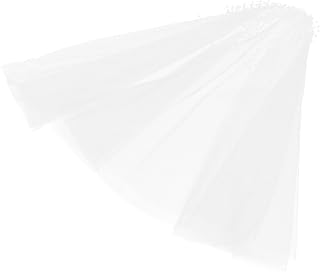White Bridal Veil with Sparkling Bead Tulle, Short Wedding Veil Hair Accessory with Comb for Brides and Bachelorette Party