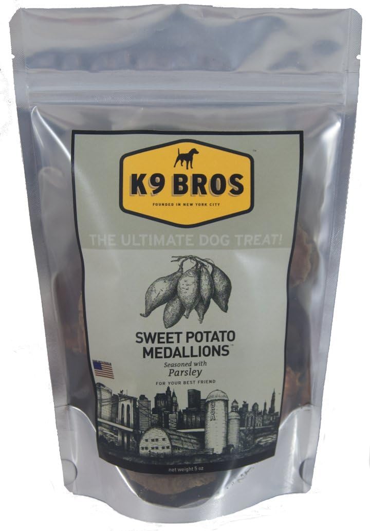 Sweet Potato Medallions Seasoned with Parsley - Natural Healthy Chews Cleans Teeth Freshens Breath Small Batch (2 Pack)