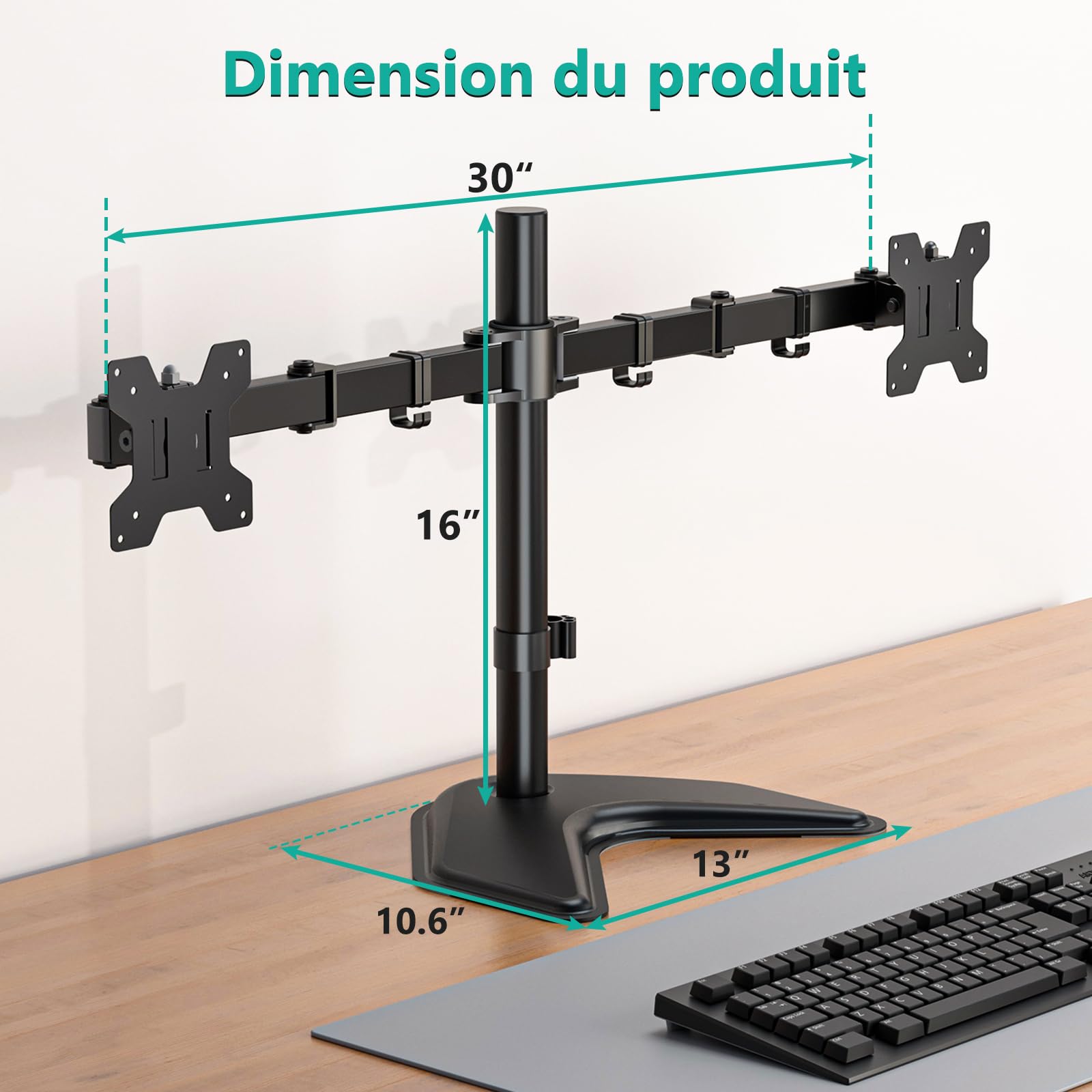 Support Ecran Pc WALI 2 Ecran De 13 à 27 Pouces, Bras Ecran PC Réglable En Hauteur Inclinable Et Pivotant, Capacité De Charge 10KG, VESA 75/100, Noir Support Triple Ecran Pc Support Ecran Pc WALI 2 Ecran De 13 à 27 Pouces, Bras Ecran PC Réglable En Hauteur Inclinable Et Pivotant, Capacité De Charge 10KG, VESA 75/100, Noir Support Triple Ecran Pc