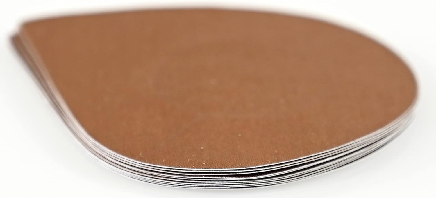 Home-X Teardrop Satin Nipple Covers for Women, Adhesive Nipple Covers to Wear under Outfits, 5 Pairs, 3 1/4" L x 2 3/4" W, Dark Brown - Image 8