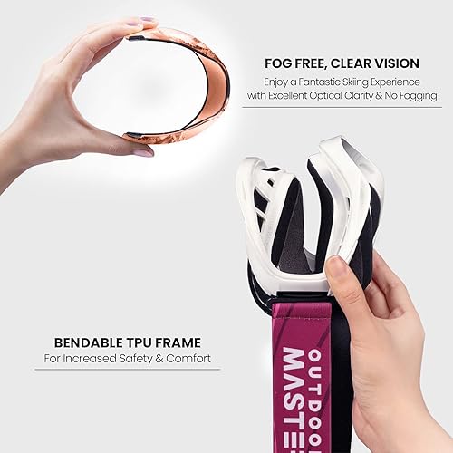 Miniatura 3 de OutdoorMaster OTG - Gafas de esquí para hombre, mujer y juventud, 100 % protección UV