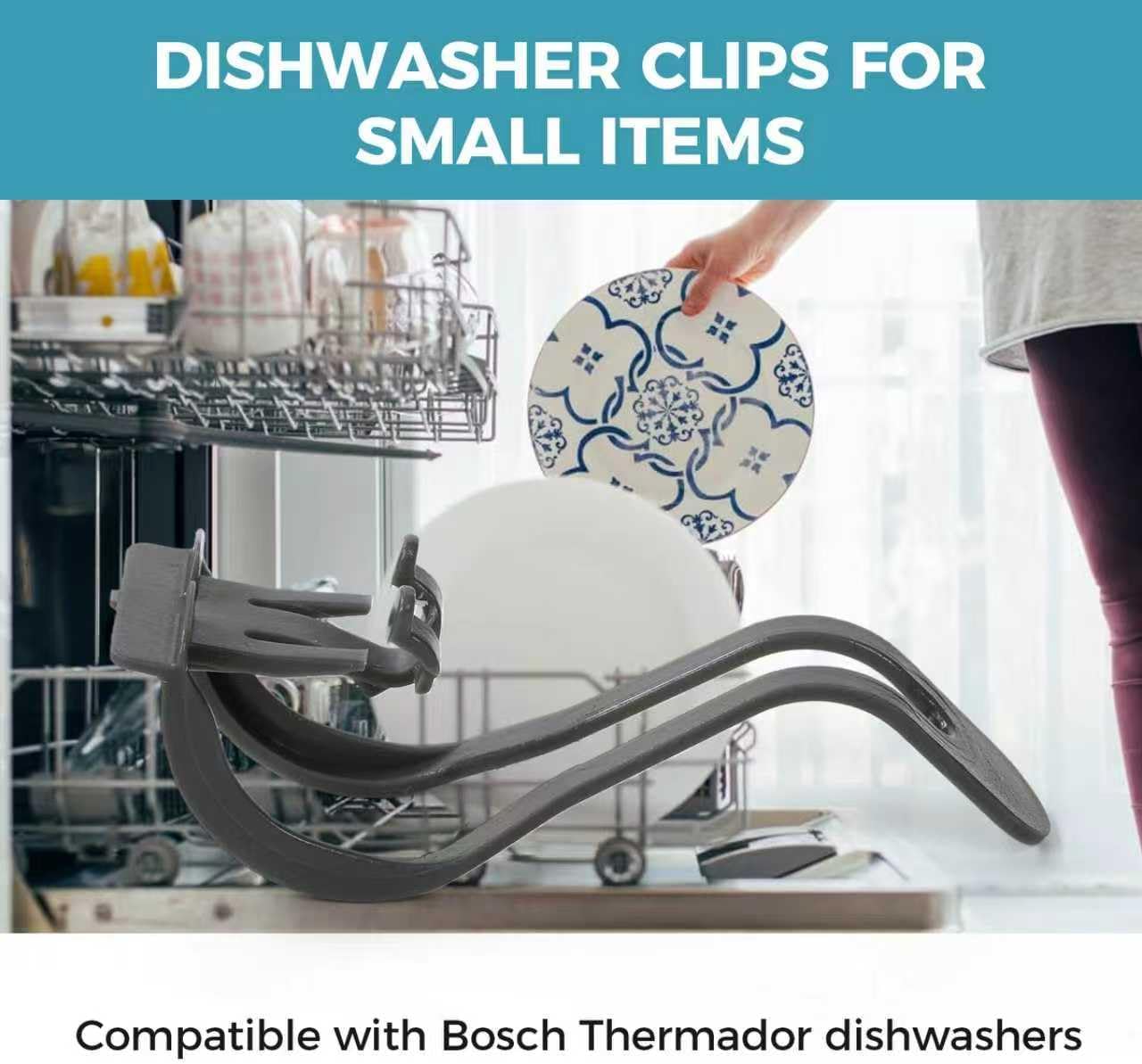 10001629 Dishrack No-Flip Clip for Bosch Thermador Dishwashers Replace PD00092623 00613052 613052 3-Pack Black