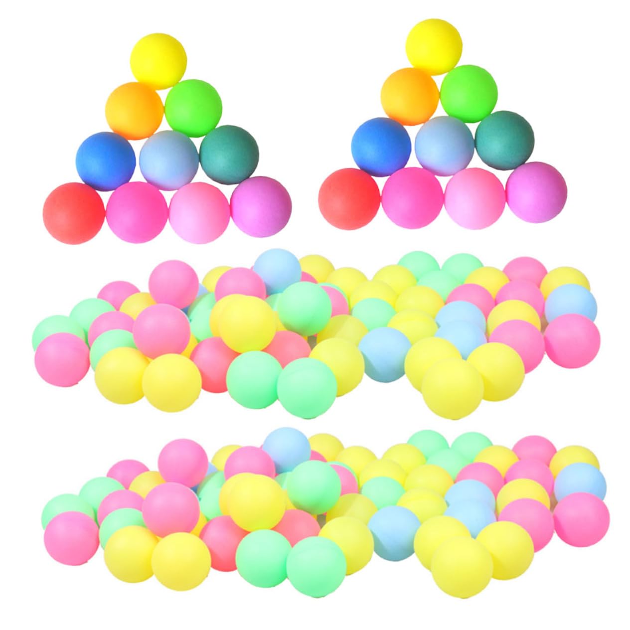 HANABASS 150pcs Compact Plastic Table Tennis Balls Fun Balls for Parties Reusable Game