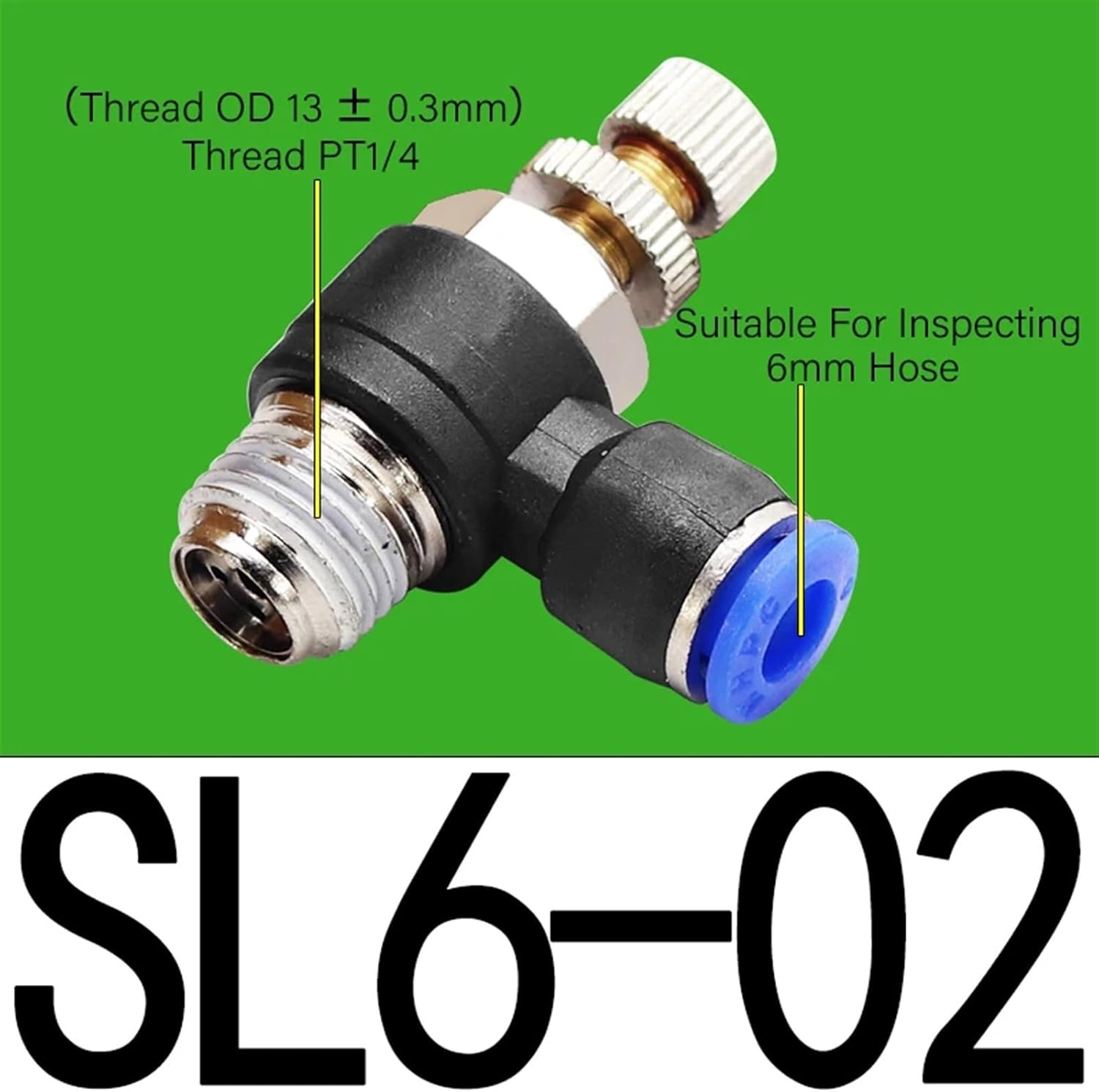 SL Type 4 6 8 10 12mm M5 1/8" 1/4" 3/8" 1/2" Fast Connection Pneumatic Fitting Air Speed Regulating Valves Throttle Valve(Sl6-02)
