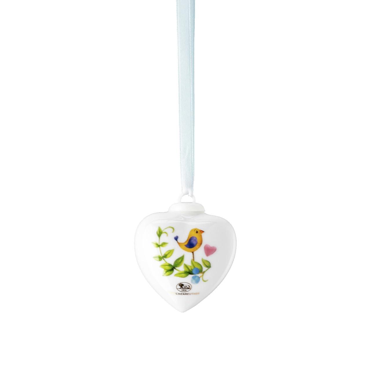 Hutschenreuther Porcelanowe mini serce 2025, porcelanowe serce do zawieszenia, wysokość 4,5 cm, edycja kolekcjonerska Wielkanoc, porcelana wielokolorowa, motyw narcyz pomarańczowy