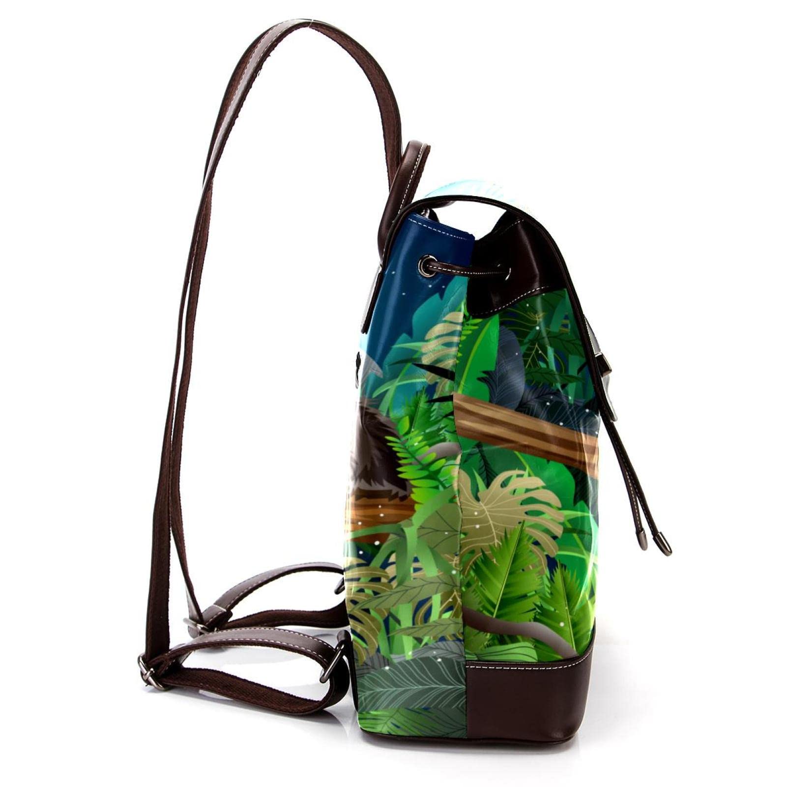 Retro paski boho mini sztuczna skóra plecak torebka, damski plecak torebka torba szkolna, Wielokolorowa 10