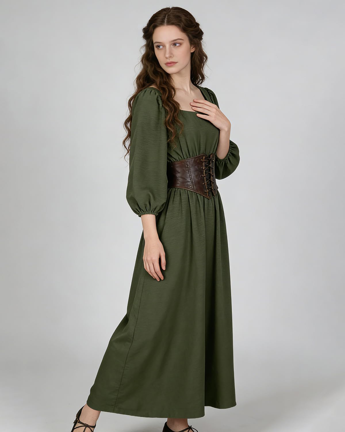 L'VOW Women Victorian Renaissance Dress Medieval Costume for Celtic Fairy Wedding Halloween Cosplay