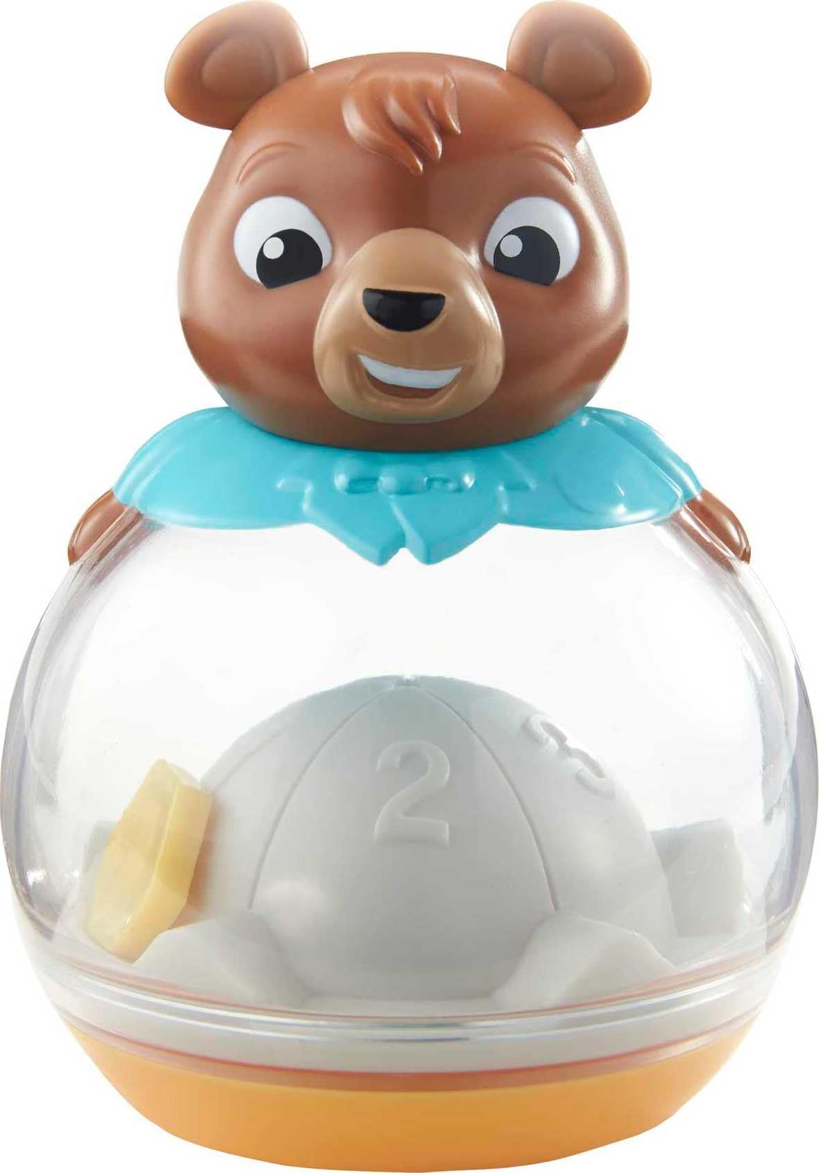 Mattel Games Buzzy Bear Jeu coopératif pour enfants de 2 à 4 joueurs de 3 ans et plus avec 3 niveaux de jeu
