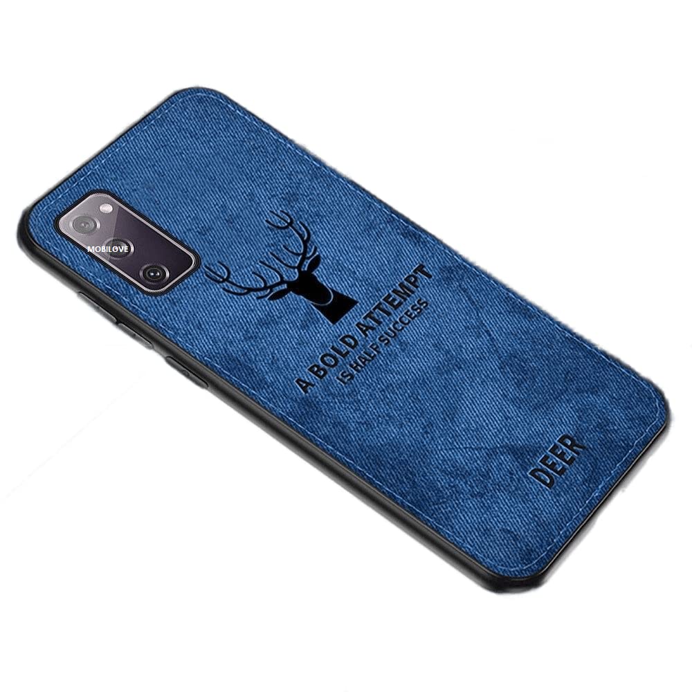 MOBILOVE Deer Pattern Cloth Texture Leather Finish Soft Fabric Case Hybrid Protective Case with Camera Protection for | Samsung Galaxy S20 FE | S20 FE 5G (Blue) (B0BPPXSN6T) Amazon Price History, Amazon Price Tracker