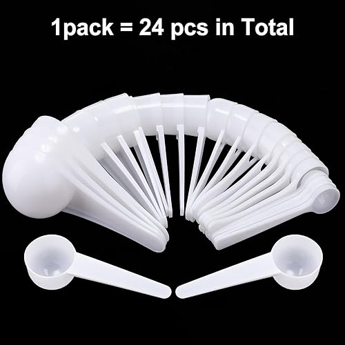 Miniatura 6 de Cuchara de plástico de 0.85 oz de 135100.53 oz, cucharadita de medición de mango largo, parte inferior plana redonda para leche en polvo, proteínas,