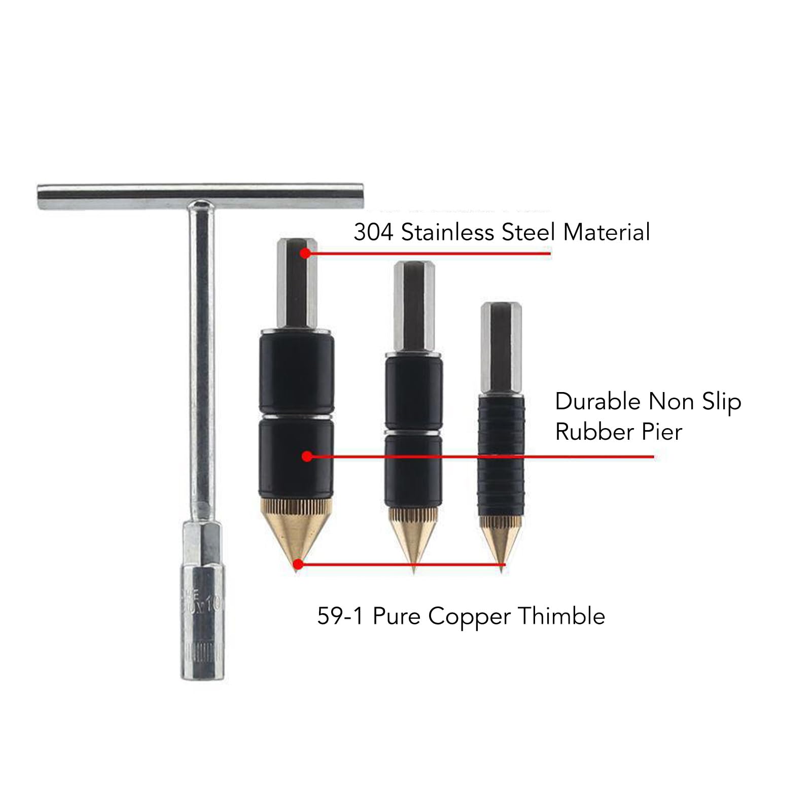 Pipe Water Stopper Tool, Copper Pipe Water Stopper Tool Water Stop Needle, Stainless Steel Hot Melt Water Stop Needle, T Wrench for Plugging Water Repair Plumbing