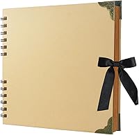 MARCADORUS 8x8 Inch Scrapbook Album: 60 Brown Blank Kraft Pages, Hardcover Photo Memory Book for Travel, Birthdays & Holidays