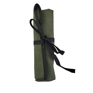 4 Pocket Tool Bag Canvas Wrench Rolls Up Pouches Screwdriver Pliers Roller Compartments Organizers Tool Rolls