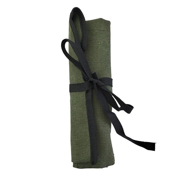 4 Pocket Tool Bag Canvas Wrench Rolls Up Pouches Screwdriver Pliers Roller Compartments Organizers Tool Rolls