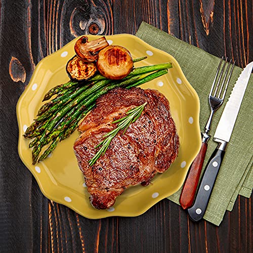 Avla 4 Pack Porcelain Dessert Plates, 7.6 Inch Small Appetizer Salad Plate, Kitchen Serving Flat Dishes For Snacks, Appetizer, Ice Cream, Fruit, Wedding Cake Plate, Polka Dot #TOP4