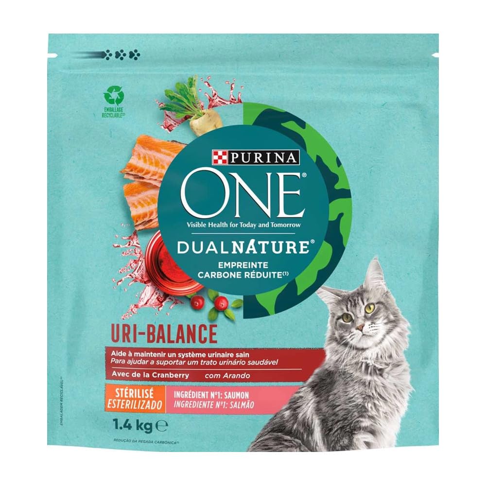 Purina ONE Dual Nature pienso gato Adulto Esterilizado Salmón 6x1,4 kg