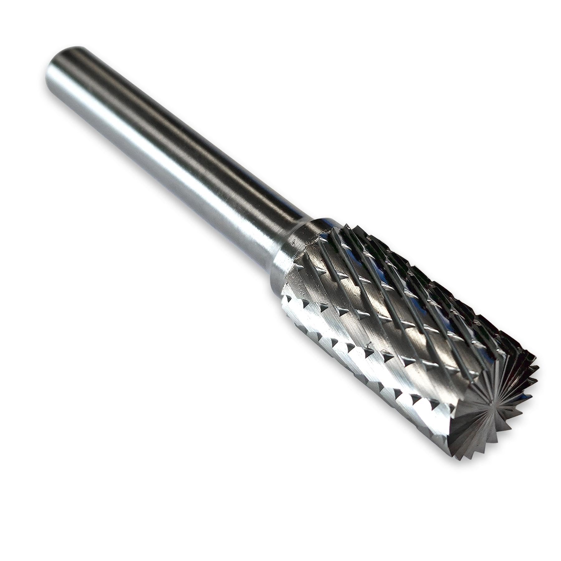 Fraise Carbure de Tungstene Lime Cylindrique Bout Coupant 10 mm - Queue lisse 6mm - Grande dureté jusqu'à HRC70