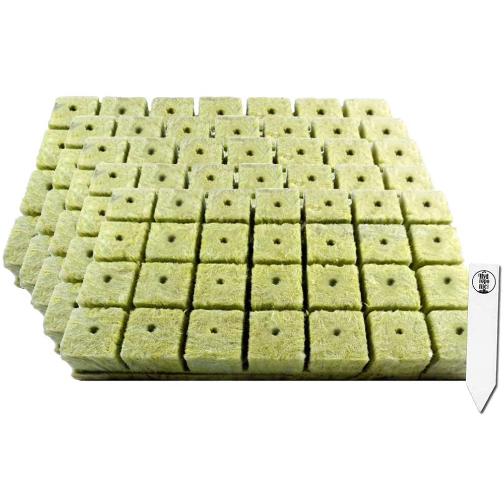 1.5" Rockwool Starter Plugs, 5 Sheet of 28 Plugs (140 Plugs Total) + 1 THCity Stake