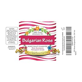 Pure Gold Essential Oils - Rose Absolute (Bulgarian) Essential Oil - 0.33 Fluid Ounces - Rose Absolute Oil