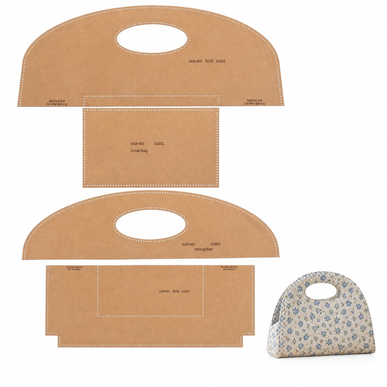Sac à main pour la fabrication de sacs artisanaux en papier kraft