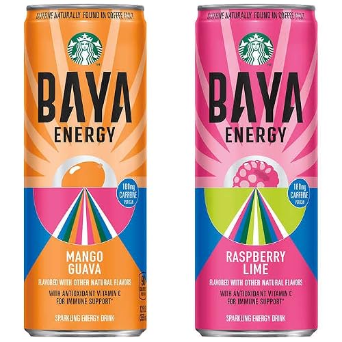 Starbucks Baya Sparkling Energy Drink, Variety Pack, 12 Fl Oz, 12 Ct #TOP2