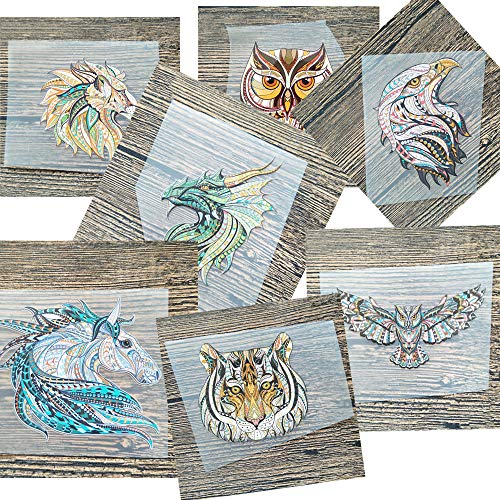 Animals Patches - Iron On Stickers Heat Transfer Appliques Cool Retro Folk-Custom Badges Logo With Butterfly Unicorn Dragon Lion Owl Tiger Design Decals For Diy T-Shirt, Bags, Hats, Jackets(15 Pcs) #TOP1
