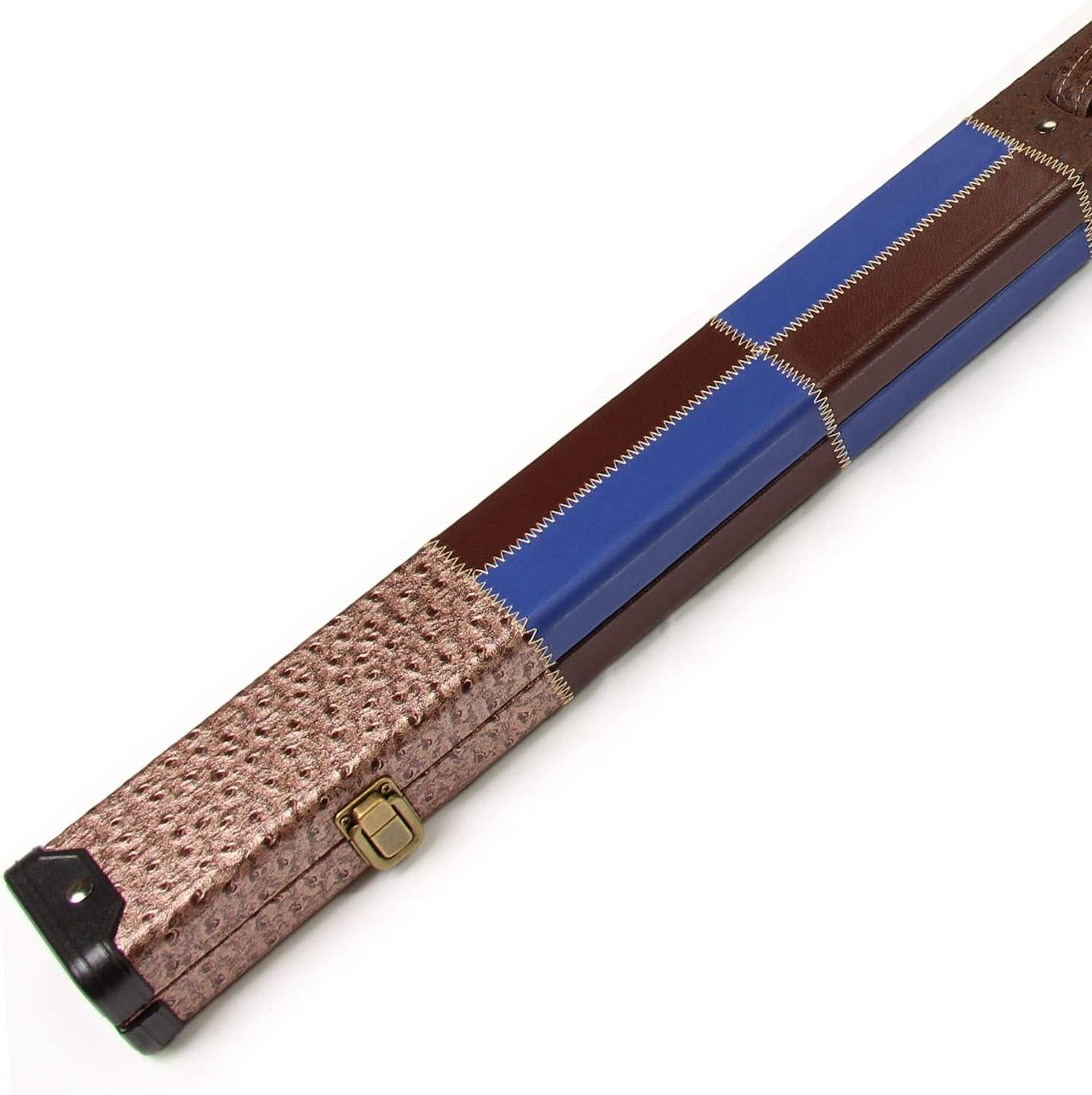 Funky Chalk COPPER BLUE BROWN Leather Patch Style 3/4 Cue Case