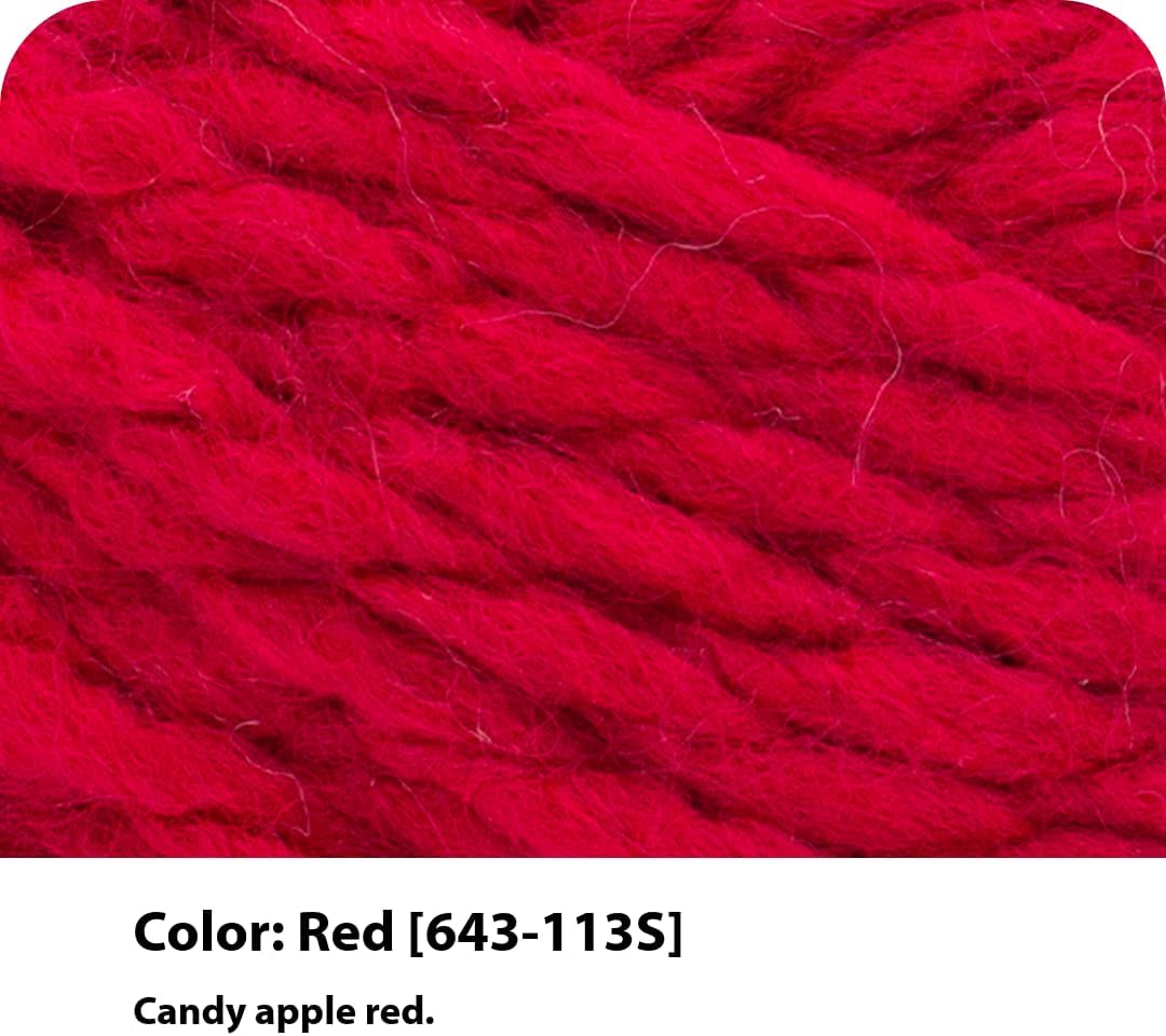 Lion Brand Yarn Wool-Ease T&Q Recycled, Bulky Yarn for Crochet, Red, 1 Pack