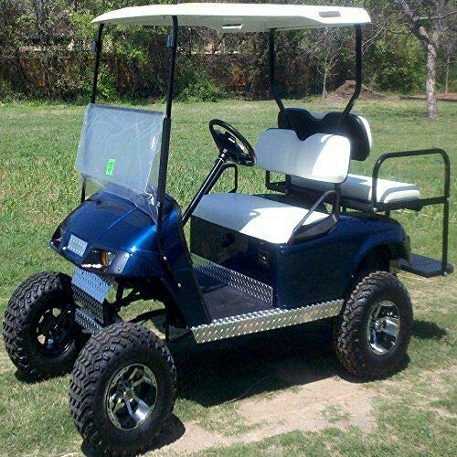 Performance Plus Carts EZGO TXT Golf Cart Diamond Plate Rocker Panels 1996-2013 - Polished Aluminum